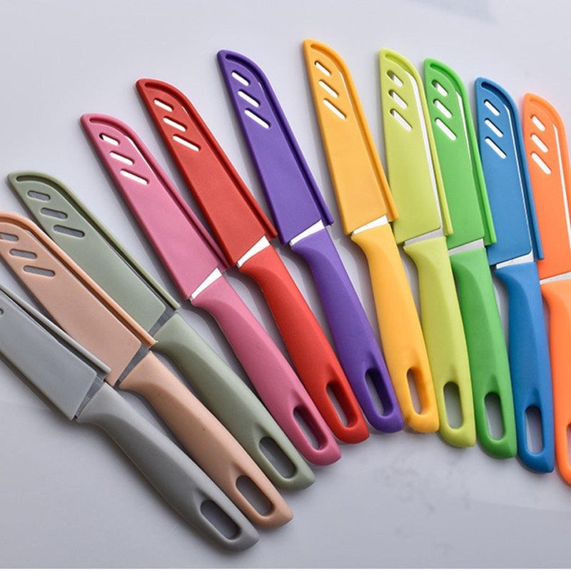 Kit 10 Facas Coloridos de Cozinha Aço Inoxidável - tanamão