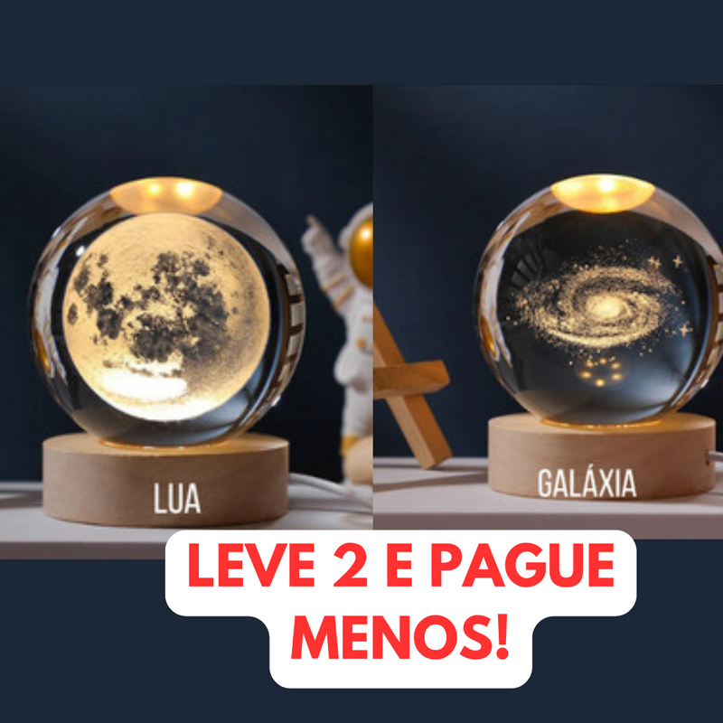 Luminária Espacial Cristal  3D - tanamão