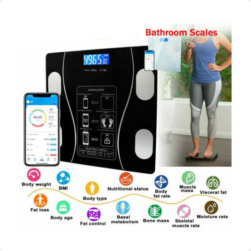 Balança Digital Bioimpedância com Aplicativo Fitness - tanamão