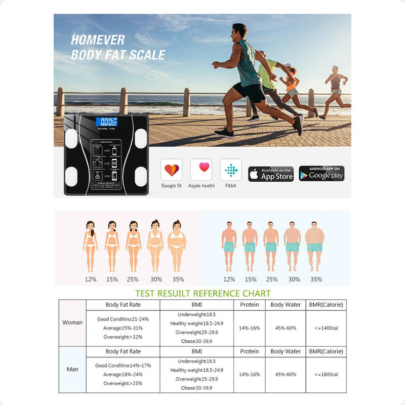 Balança Digital Bioimpedância com Aplicativo Fitness - tanamão