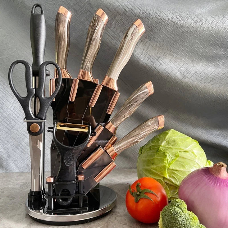 Conjunto de Facas Gourmet com Suporte Giratório - tanamão