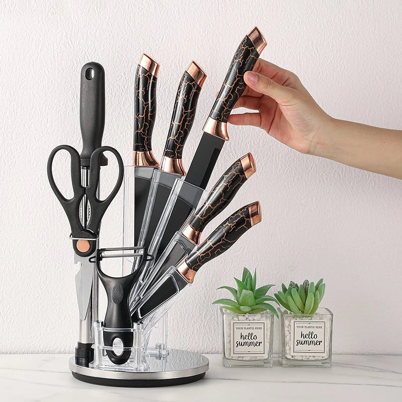 Conjunto de Facas Gourmet com Suporte Giratório - tanamão
