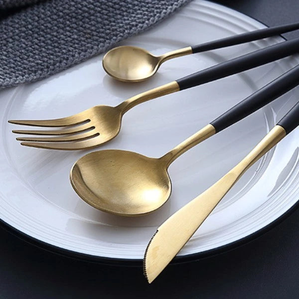 Conjunto de Talheres Black Gold - tanamão