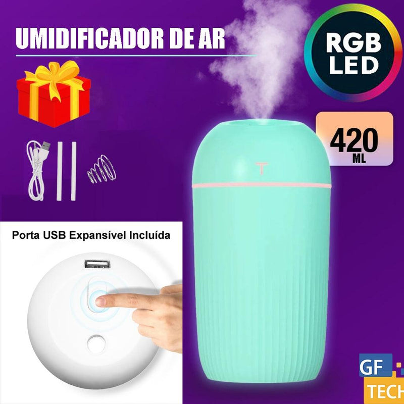 Umidificador De Ar E Aromatizador De Ambiente Ultrassônico - tanamão