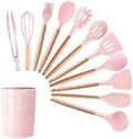 Kit 12 Peças Utensílios De Silicone e Bambo - tanamao